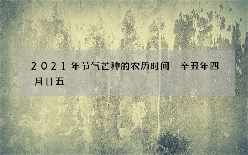 2021年节气芒种的农历时间 辛丑年四月廿五
